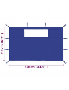 Pareti con Finestre per Gazebo 2 pz Blu