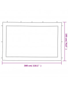 Pareti per Tendostruttura 2 pz Bianco e Nero in Rete