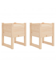 Fioriere 2 pz 40x40x52,5 cm in Legno Massello di Pino 2