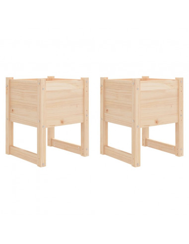 Fioriere 2 pz 40x40x52,5 cm in Legno Massello di Pino