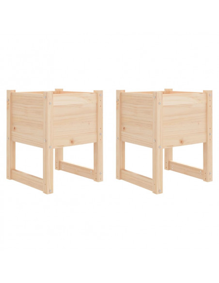 Fioriere 2 pz 40x40x52,5 cm in Legno Massello di Pino