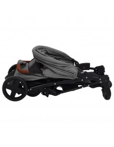 Passeggino 2 in 1 Grigio Chiaro in Acciaio