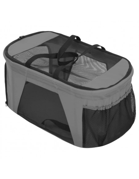 Passeggino Cani Pieghevole 2 Livelli Grigio 83x48x97cm Tessuto