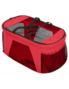 Passeggino Cani Pieghevole 2 Livelli Rosso 83x48x97cm Tessuto