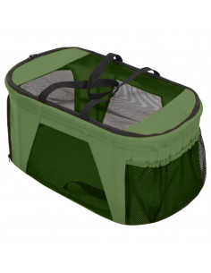 Passeggino Cani Pieghevole 2 Livelli Verde 83x48x97cm Tessuto