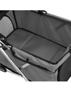 Passeggino Cani Pieghevole Grigio 76x50x100cm Tessuto Oxford