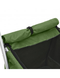 Passeggino Cani Pieghevole Verde 100x49x96cm Tessuto di Lino