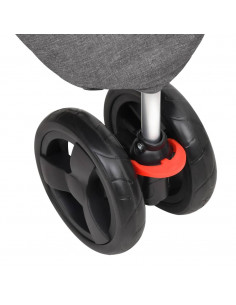 Passeggino per Cani Pieghevole Grigio 80x46x98cm Tessuto Oxford