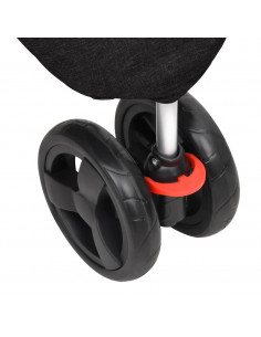 Passeggino per Cani Pieghevole Nero 80x46x98cm Tessuto Oxford