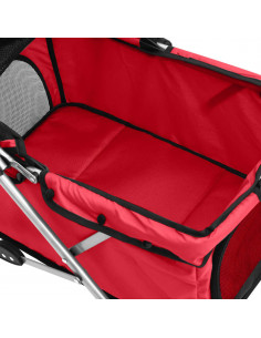 Passeggino per Cani Pieghevole Rosso 76x50x100cm Tessuto Oxford