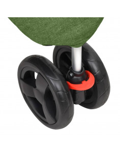 Passeggino per Cani Pieghevole Verde 80x46x98cm Tessuto Oxford