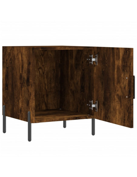 Comodini 2 pz Rovere Fumo 40x40x50 cm in Legno Multistrato