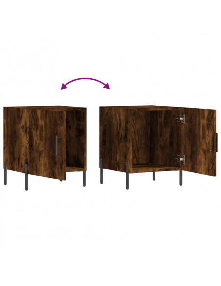 Comodini 2 pz Rovere Fumo 40x40x50 cm in Legno Multistrato