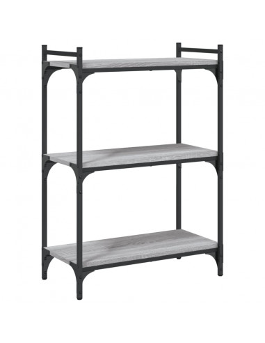 Libreria a 3 Ripiani Grigio Sonoma 60x30x86cm Legno Multistrato
