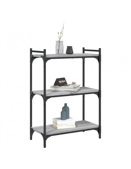 Libreria a 3 Ripiani Grigio Sonoma 60x30x86cm Legno Multistrato