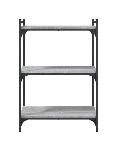 Libreria a 3 Ripiani Grigio Sonoma 60x30x86cm Legno Multistrato