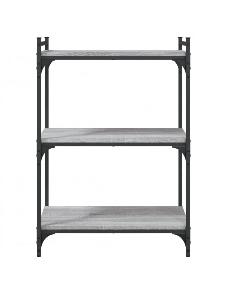 Libreria a 3 Ripiani Grigio Sonoma 60x30x86cm Legno Multistrato