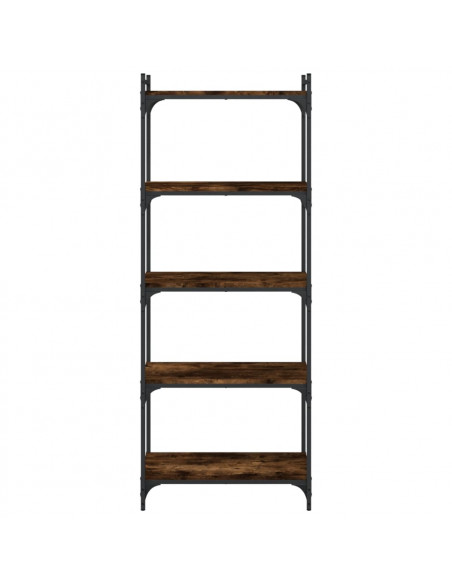 Libreria a 5 Ripiani Rovere Fumo 60x30x154 cm Legno Multistrato