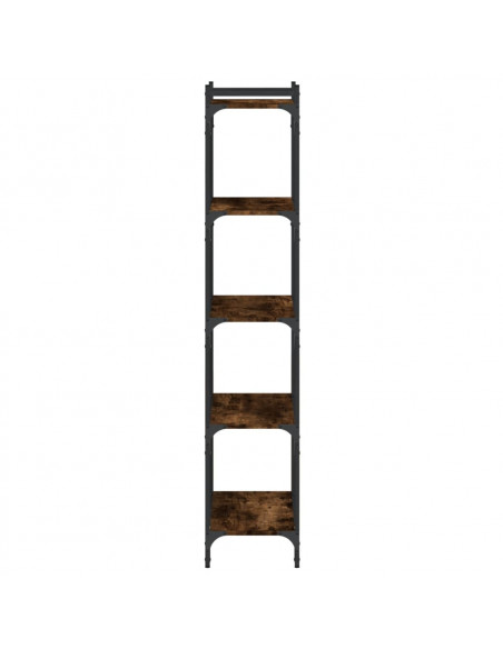Libreria a 5 Ripiani Rovere Fumo 60x30x154 cm Legno Multistrato