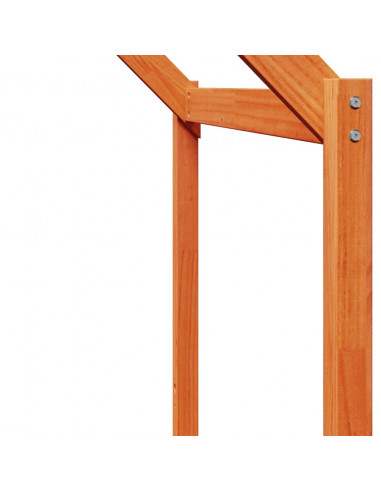 Letto a Soppalco con Tetto Cera 75x190cm Legno Massello di Pino