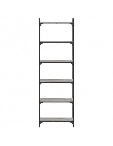 Libreria 6 Ripiani Grigio Sonoma 60x30x188cm Legno Multistrato
