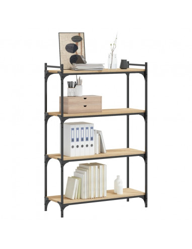 Libreria 4 Ripiani Rovere Sonoma 80x30x120 cm Legno Multistrato
