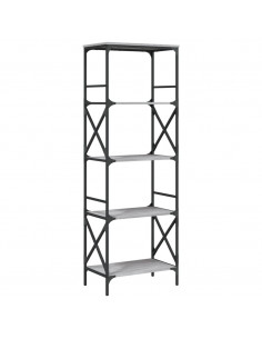 Libreria 5 Ripiani Grigio Sonoma 59x35x171 cm Legno Multistrato 2