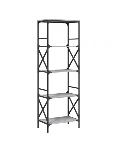 Libreria 5 Ripiani Grigio Sonoma 59x35x171 cm Legno Multistrato