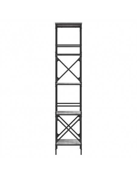 Libreria 5 Ripiani Grigio Sonoma 59x35x171 cm Legno Multistrato