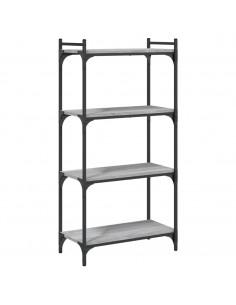 Libreria 4 Ripiani Grigio Sonoma 60x30x120cm Legno Multistrato 2