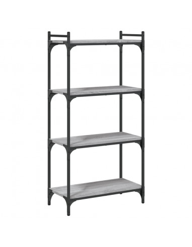 Libreria 4 Ripiani Grigio Sonoma 60x30x120cm Legno Multistrato