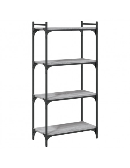 Libreria 4 Ripiani Grigio Sonoma 60x30x120cm Legno Multistrato