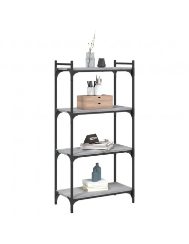 Libreria 4 Ripiani Grigio Sonoma 60x30x120cm Legno Multistrato