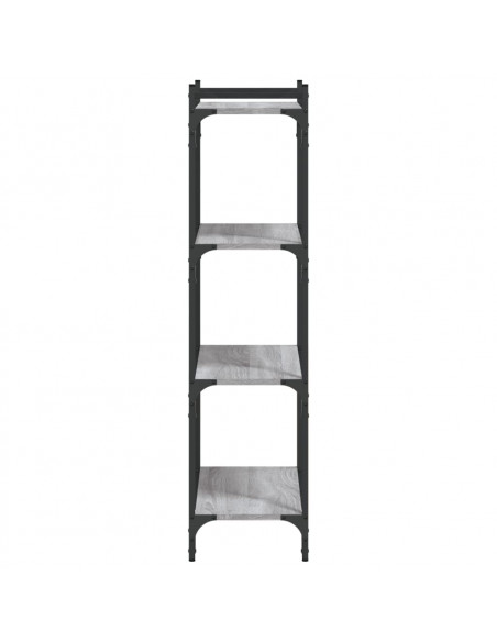 Libreria 4 Ripiani Grigio Sonoma 60x30x120cm Legno Multistrato