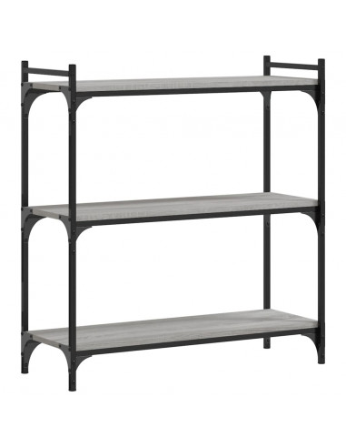 Libreria a 3 Ripiani Grigio Sonoma 80x30x86cm Legno Multistrato