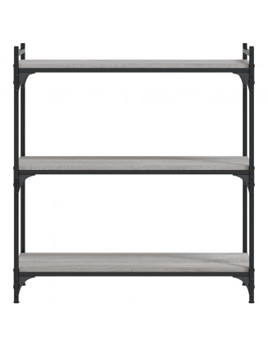 Libreria a 3 Ripiani Grigio Sonoma 80x30x86cm Legno Multistrato