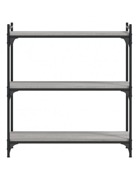 Libreria a 3 Ripiani Grigio Sonoma 80x30x86cm Legno Multistrato
