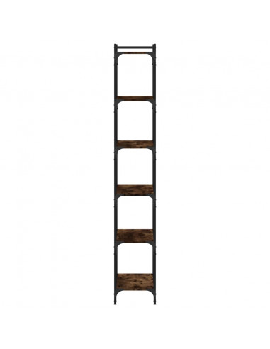 Libreria a 6 Ripiani Rovere Fumo 60x30x188 cm Legno Multistrato