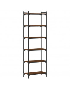 Libreria 6 Ripiani Rovere Marrone 60x30x188cm Legno Multistrato 2