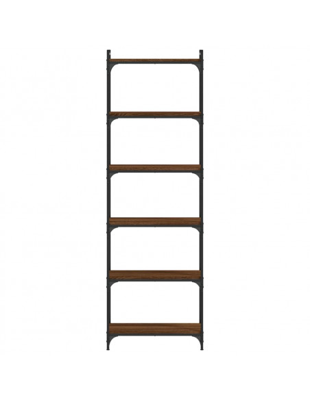 Libreria 6 Ripiani Rovere Marrone 60x30x188cm Legno Multistrato