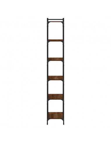 Libreria 6 Ripiani Rovere Marrone 60x30x188cm Legno Multistrato