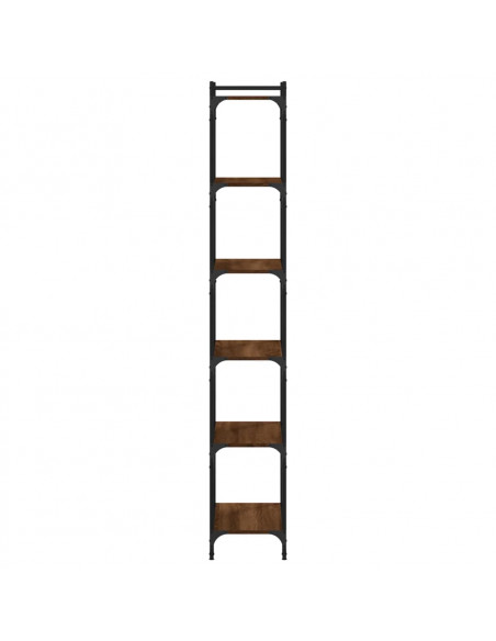 Libreria 6 Ripiani Rovere Marrone 60x30x188cm Legno Multistrato