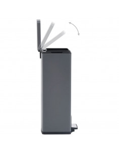 Pattumiera a Pedale Anti-Impronte 30 L Grigia in Acciaio Inox