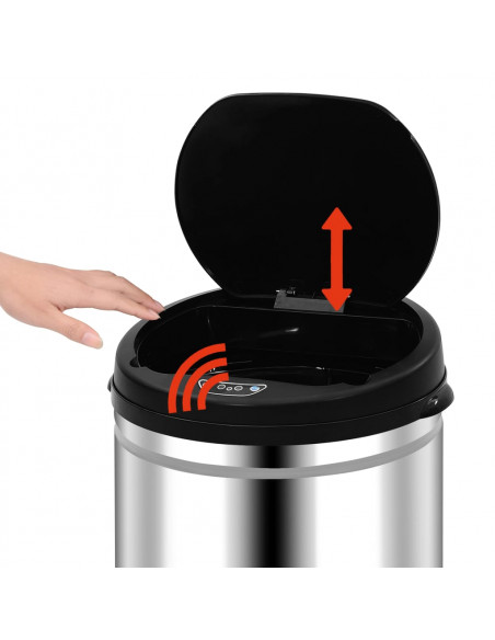 Pattumiera Automatica con Sensore 40 L in Acciaio Inossidabile