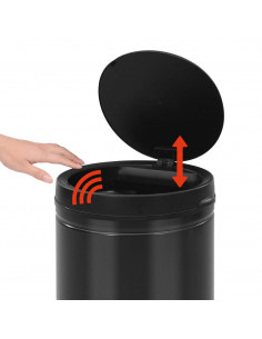 Pattumiera Automatica con Sensore 60 L Acciaio al Carbonio Nero