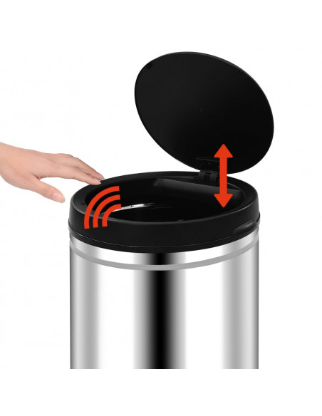 Pattumiera Automatica con Sensore 60 L in Acciaio Inossidabile