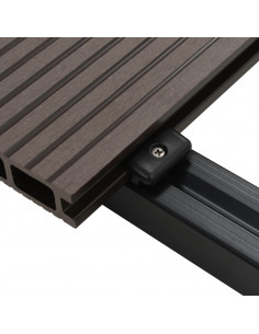 Pavimento Esterni in WPC Cavo Accessori 10m² 2,2m Marrone Scuro