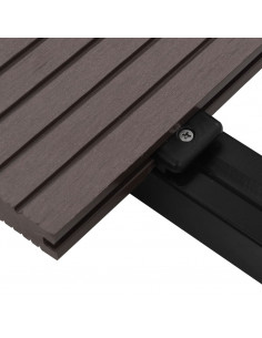 Pavimento Esterni WPC Pieno Accessori 10m² 2,2m Marrone Scuro