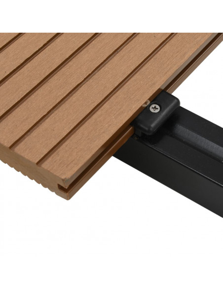 Pavimento per Esterni in WPC Pieno Accessori 20 m² 2,2 m Teak