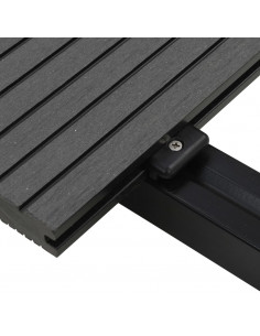 Pavimento per Esterni WPC Pieno Accessori 10 m² 2,2 m Grigio
